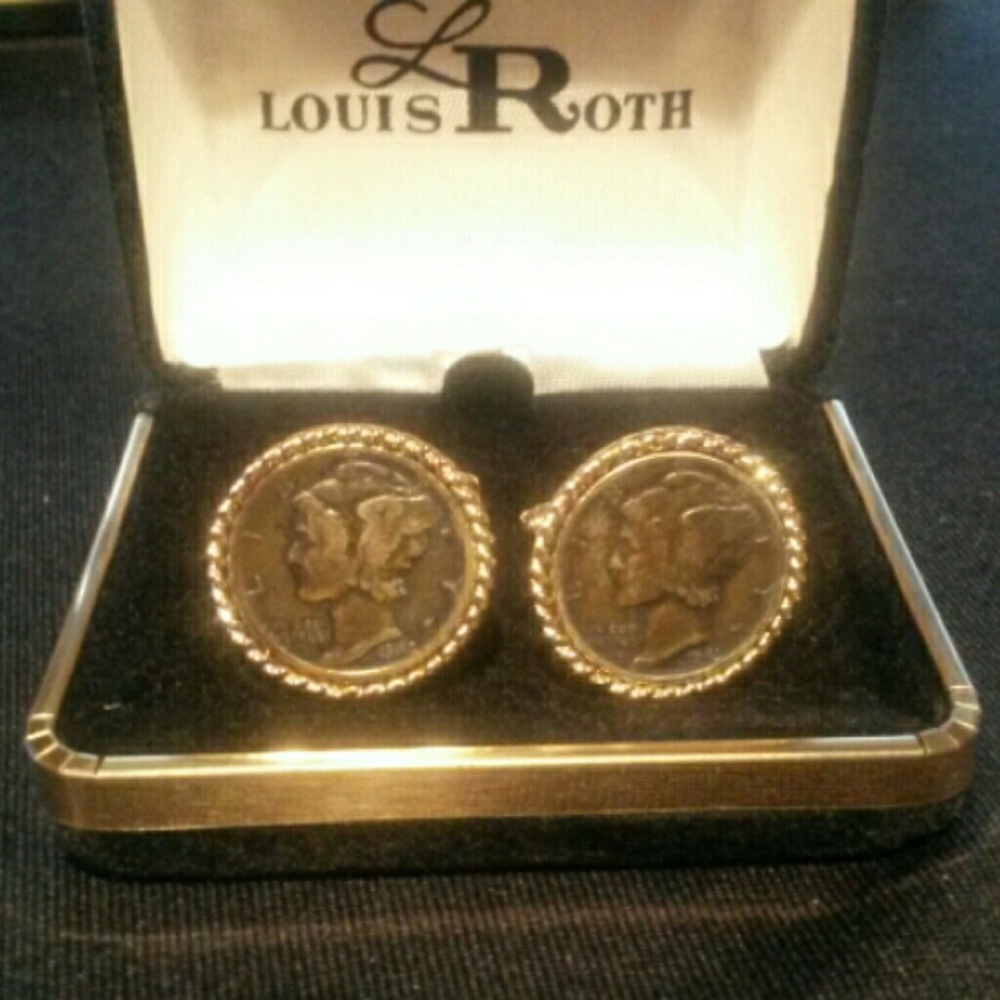 Novelty cufflinks, Mercury dime